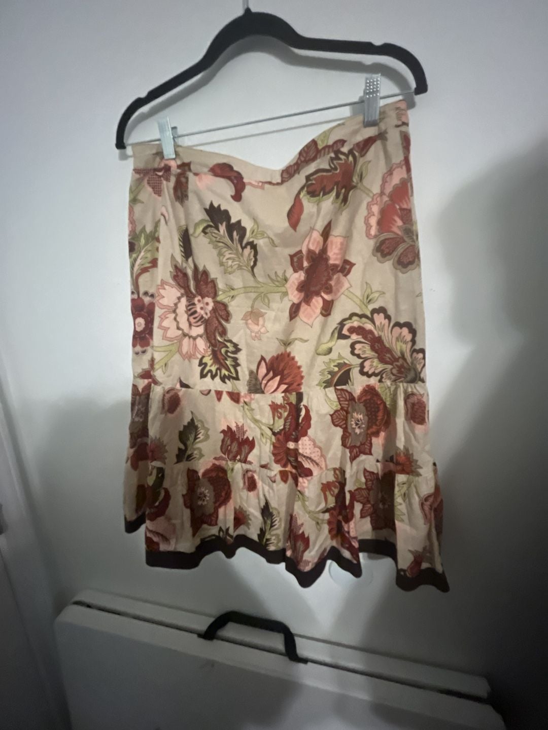Ann Taylor Floral Print Tiered Cotton Skirt Size 10 4