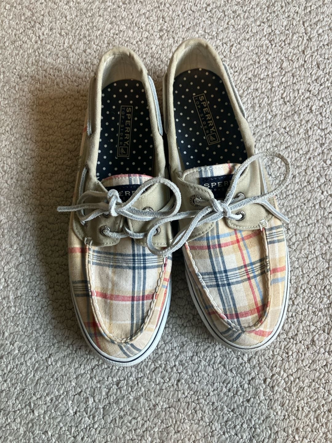 Women's Sperry Top-Sider Plaid Canvas Boat Shoes, Size 8M, Multicolor, Preppy 2