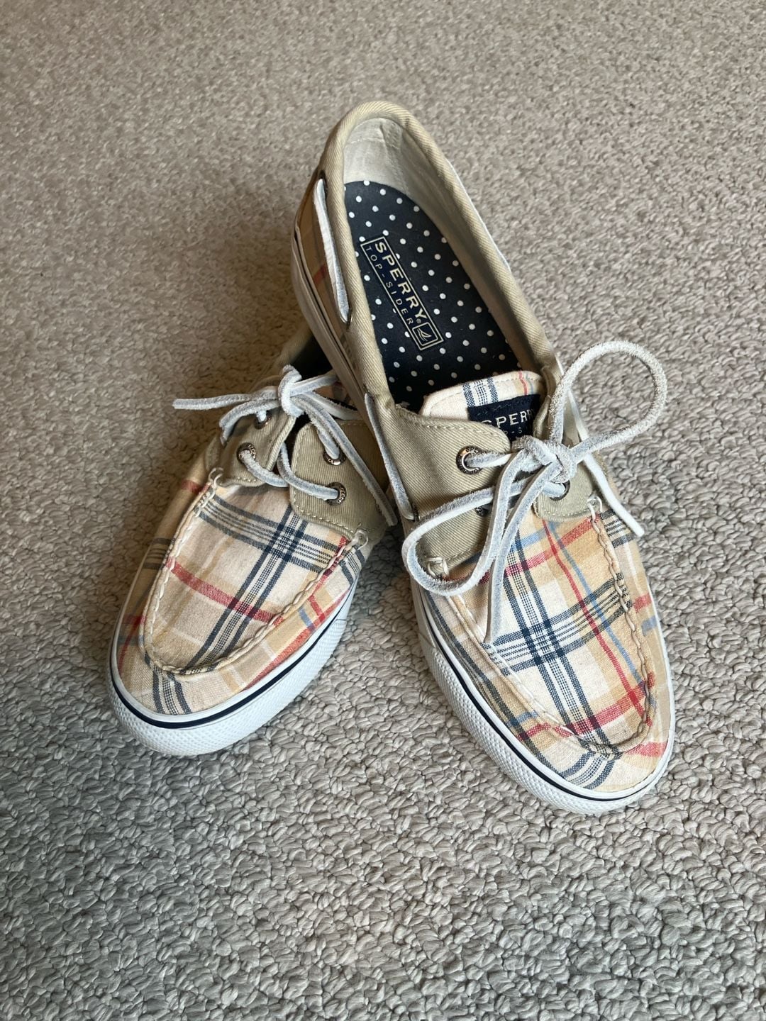 Women's Sperry Top-Sider Plaid Canvas Boat Shoes, Size 8M, Multicolor, Preppy 3