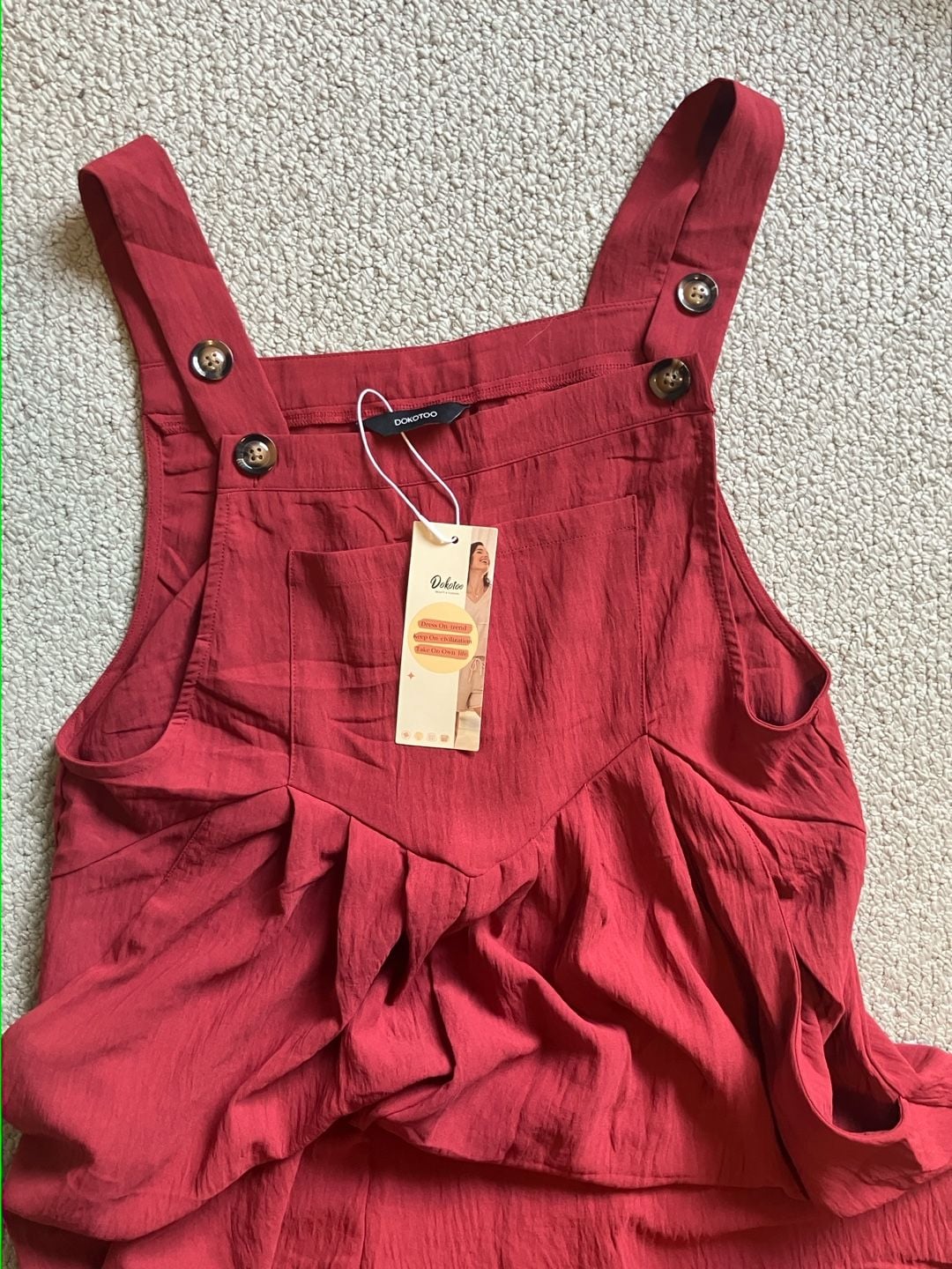 NWT Dokotoo Women's Wide Leg Jumpsuit, Overalls with Pockets, Adjustable Straps 3