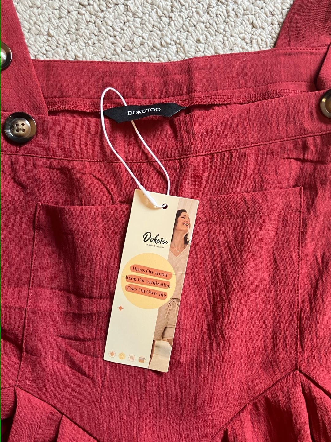 NWT Dokotoo Women's Wide Leg Jumpsuit, Overalls with Pockets, Adjustable Straps 4