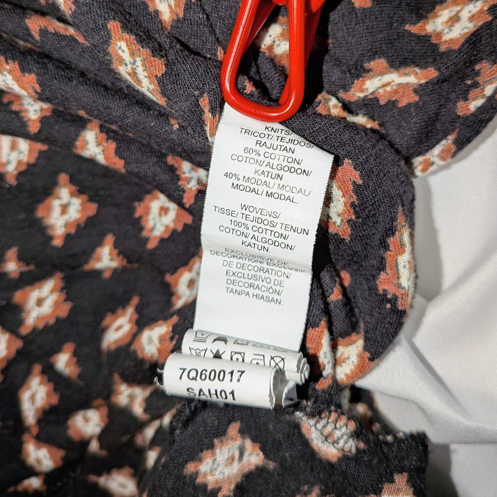 Lucky Brand Embroidered V-Neck Geometric Print Popover Tunic Top Size 2X 5