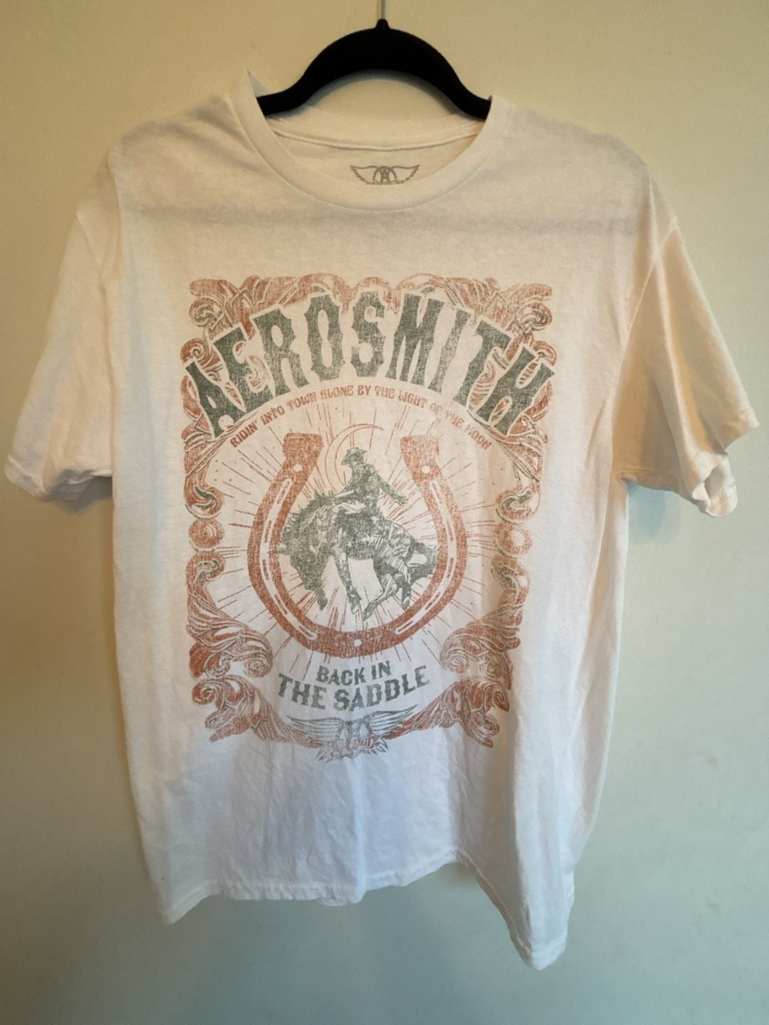 Aerosmith Back In The Saddle Graphic T-Shirt White Size L Goodie Two Sleeves 2