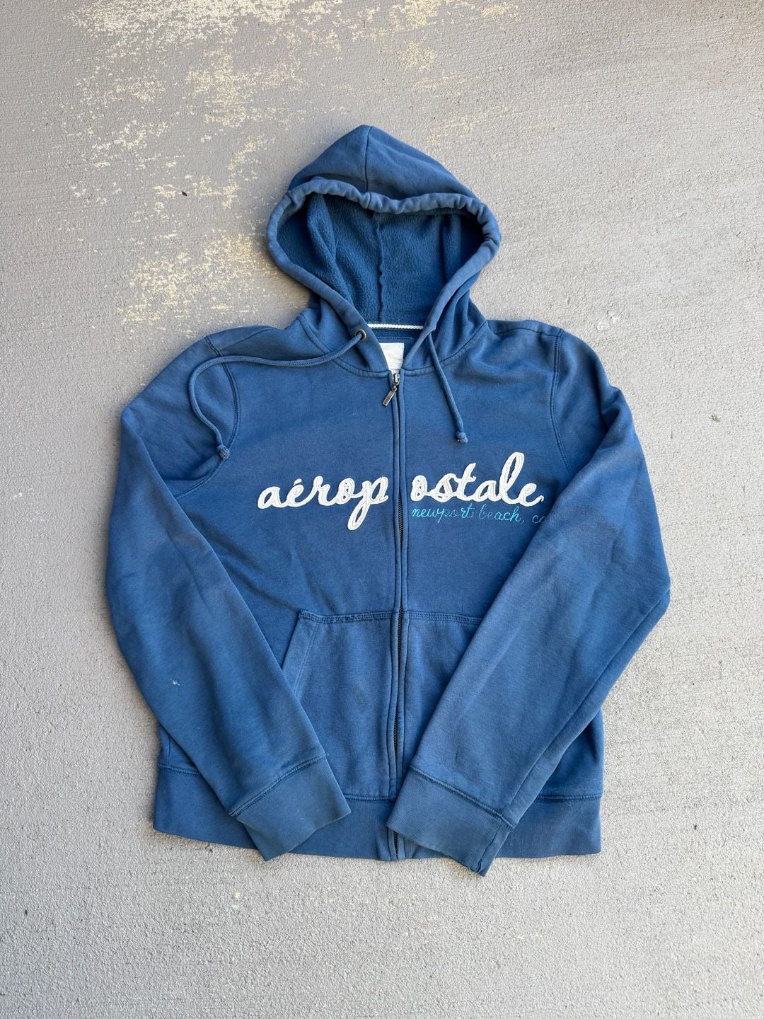 Aeropostale Blue Newport Beach Full Zip Hoodie Sweatshirt XL 2