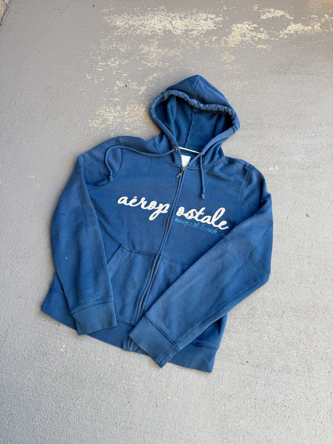 Aeropostale Blue Newport Beach Full Zip Hoodie Sweatshirt XL 3