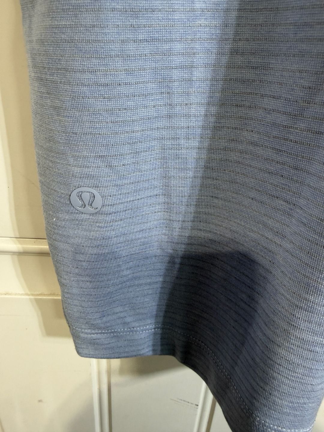Lululemon Men's Metal Vent Tech Polo Shirt XL Blue Striped Short Sleeve Golf 8