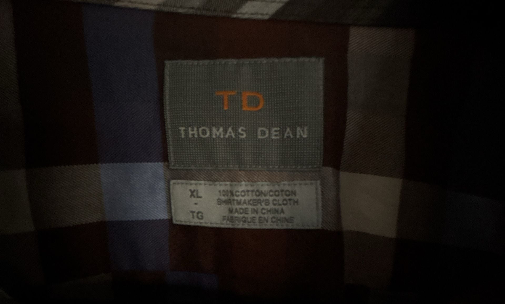 Thomas Dean Men's Long Sleeve Button Down Plaid Sport Shirt XL 4