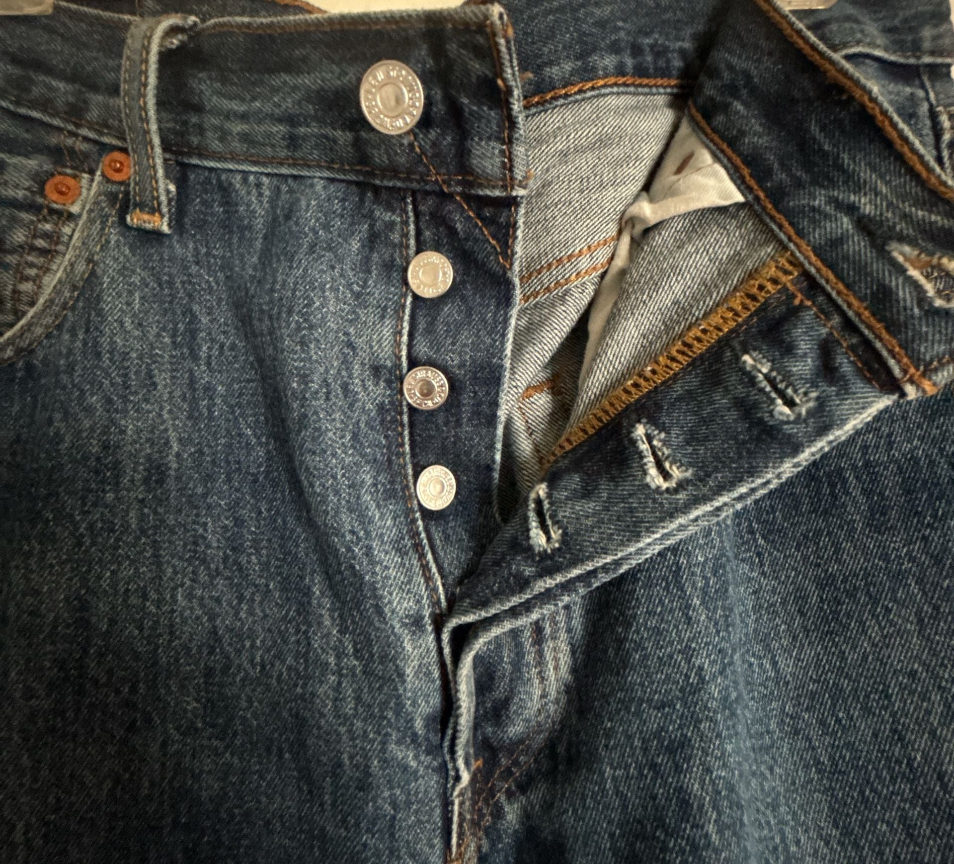 Levi's 501 Original Fit Button Fly Straight Leg Jeans Mens W34 L36 3