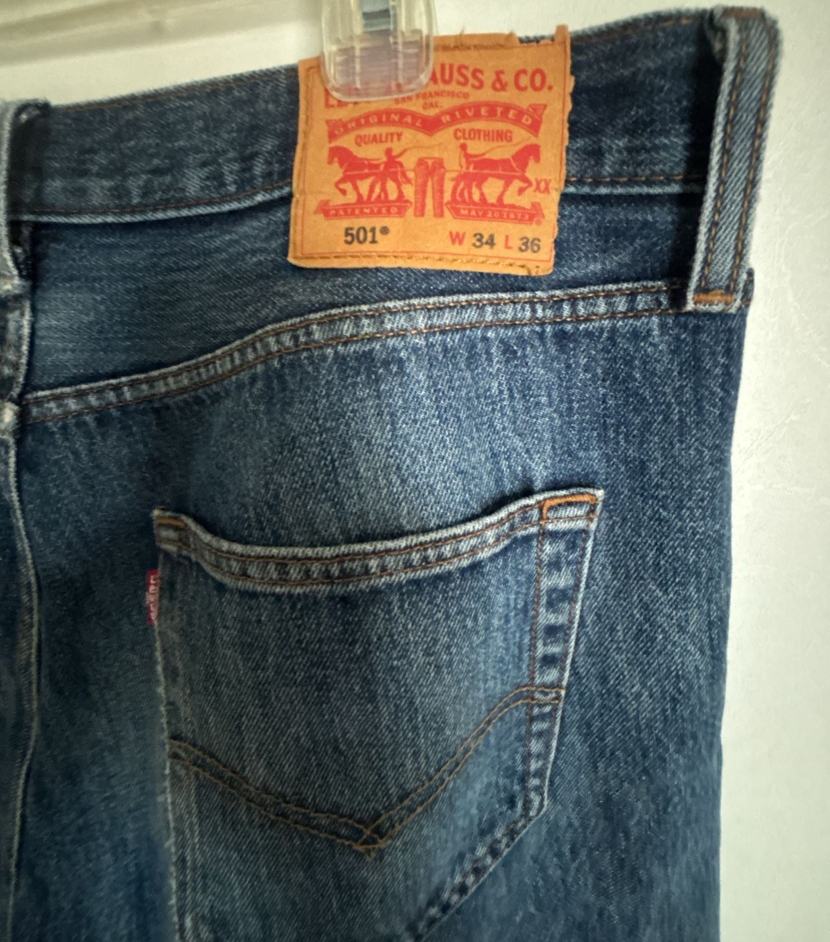 Levi's 501 Original Fit Button Fly Straight Leg Jeans Mens W34 L36 4
