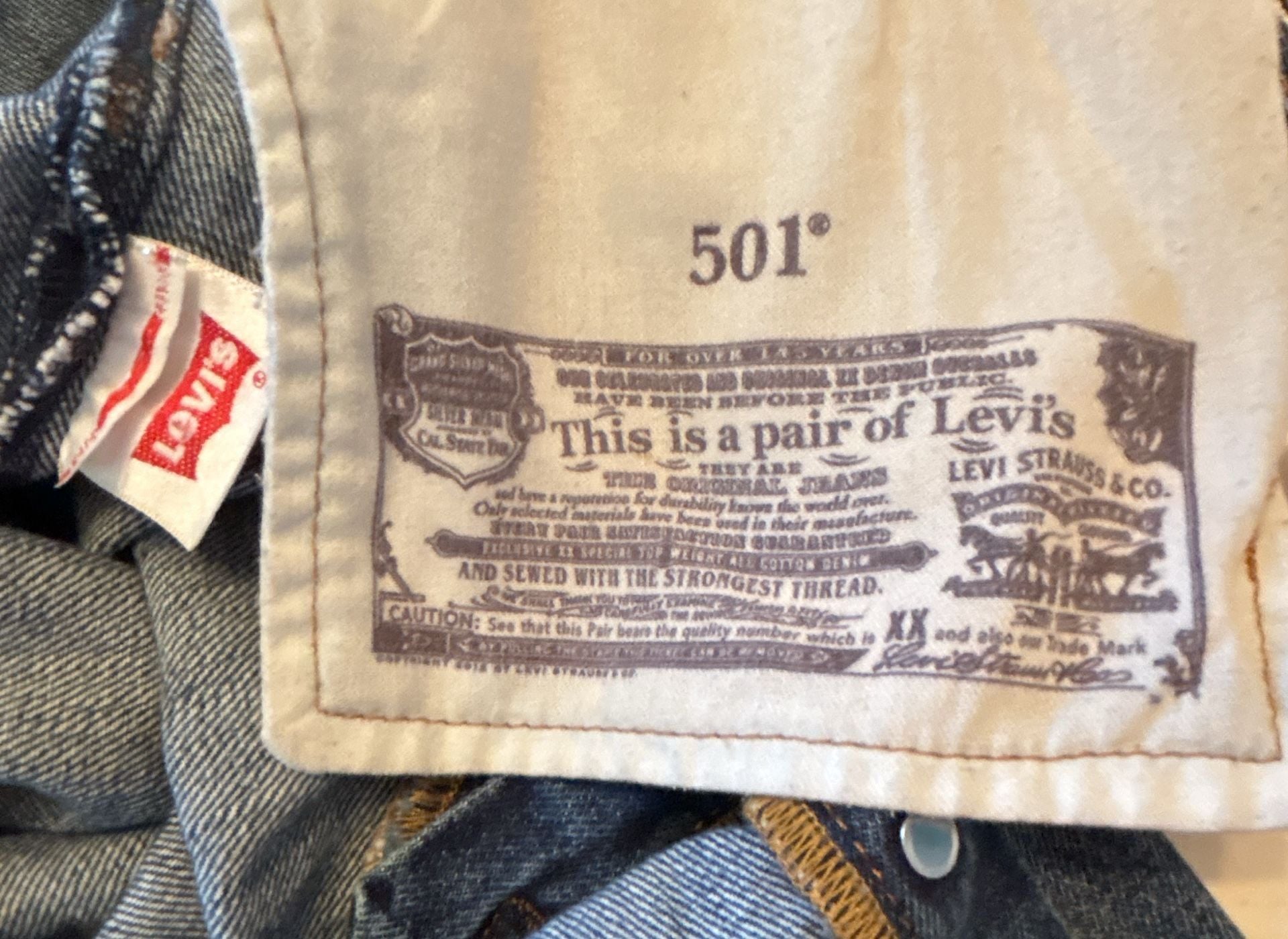Levi's 501 Original Fit Button Fly Straight Leg Jeans Mens W34 L36 5