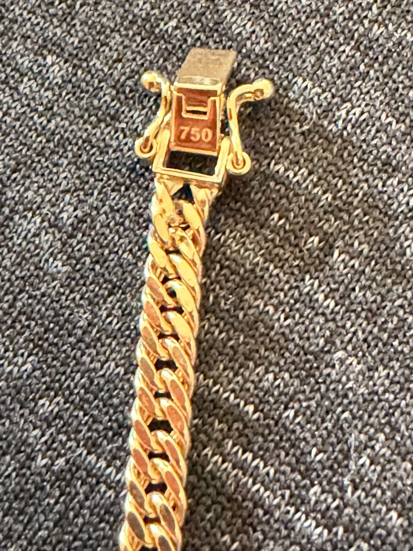 18K Yellow Gold Japan Style Link Chain Necklace with Box Double Clasp 5