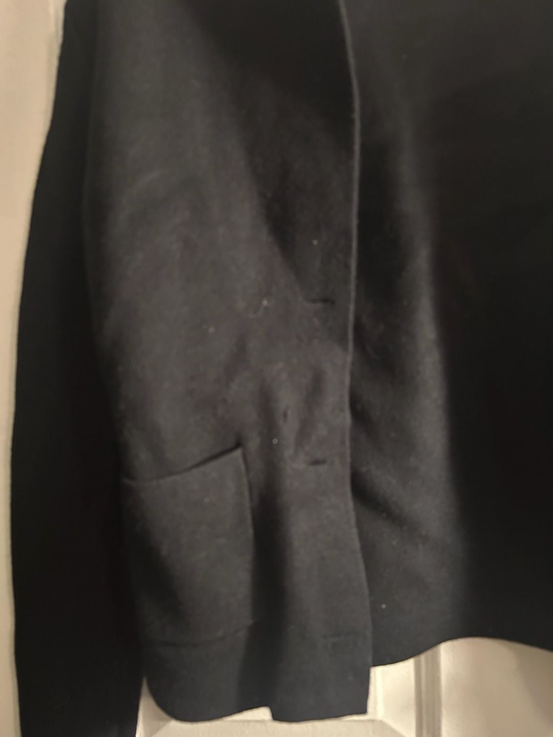 Sioni Black Crew Neck Button Up Cardigan Sweater with Patch Pockets Size XS 3