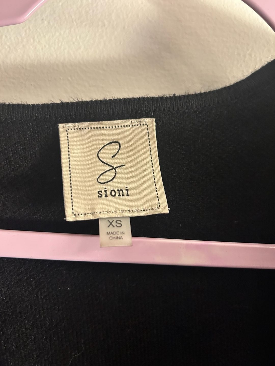 Sioni Black Crew Neck Button Up Cardigan Sweater with Patch Pockets Size XS 5
