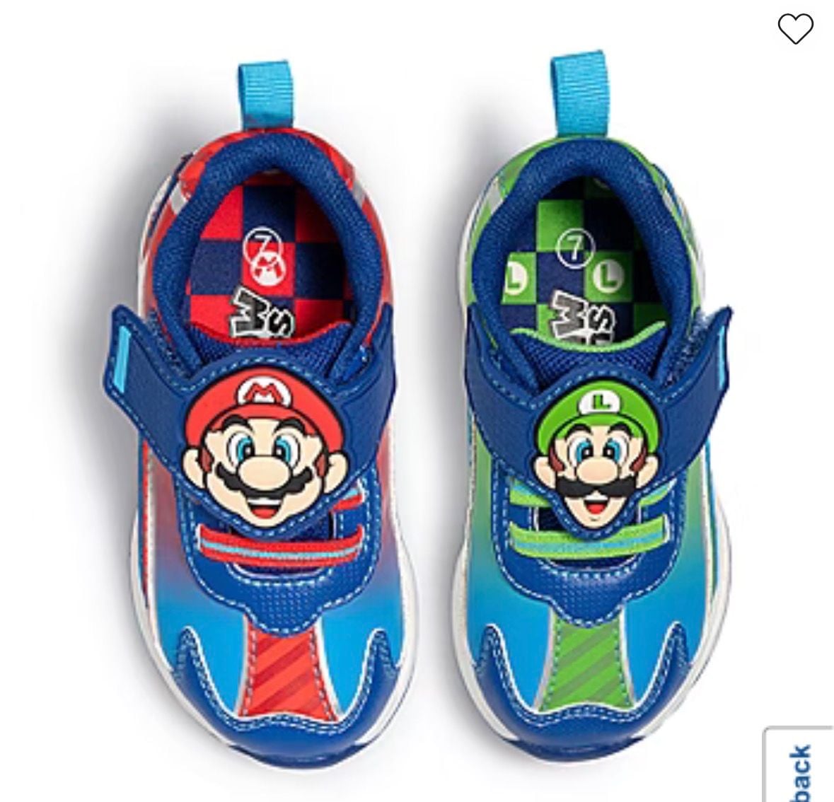 Mario & Luigi Nintendo toddler Boys Light Up Athletic Sneakers 1
