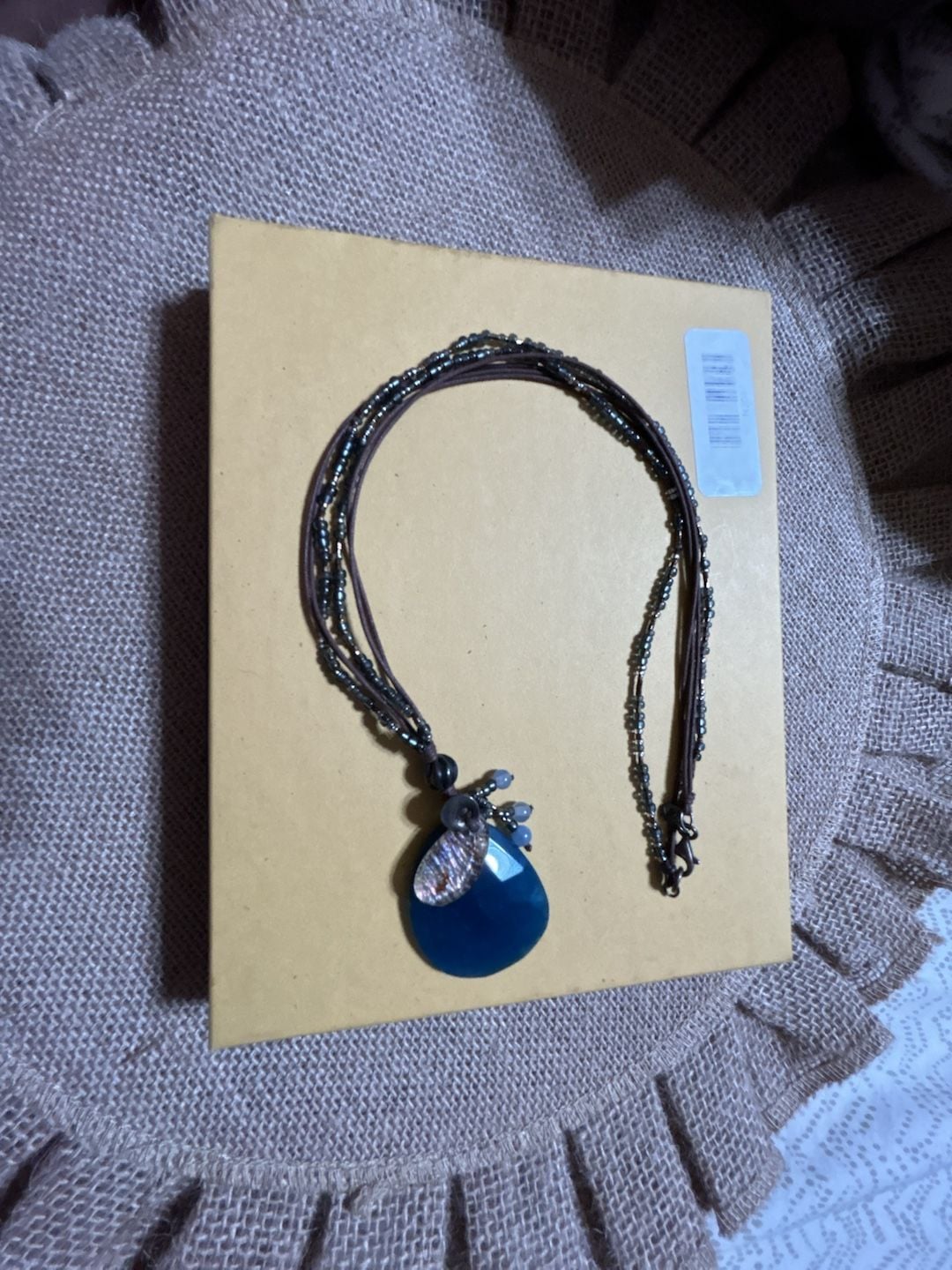 Silpada Indigo Mood Sterling Silver Blue Quartzite Shell Glass N2227 Necklace 4