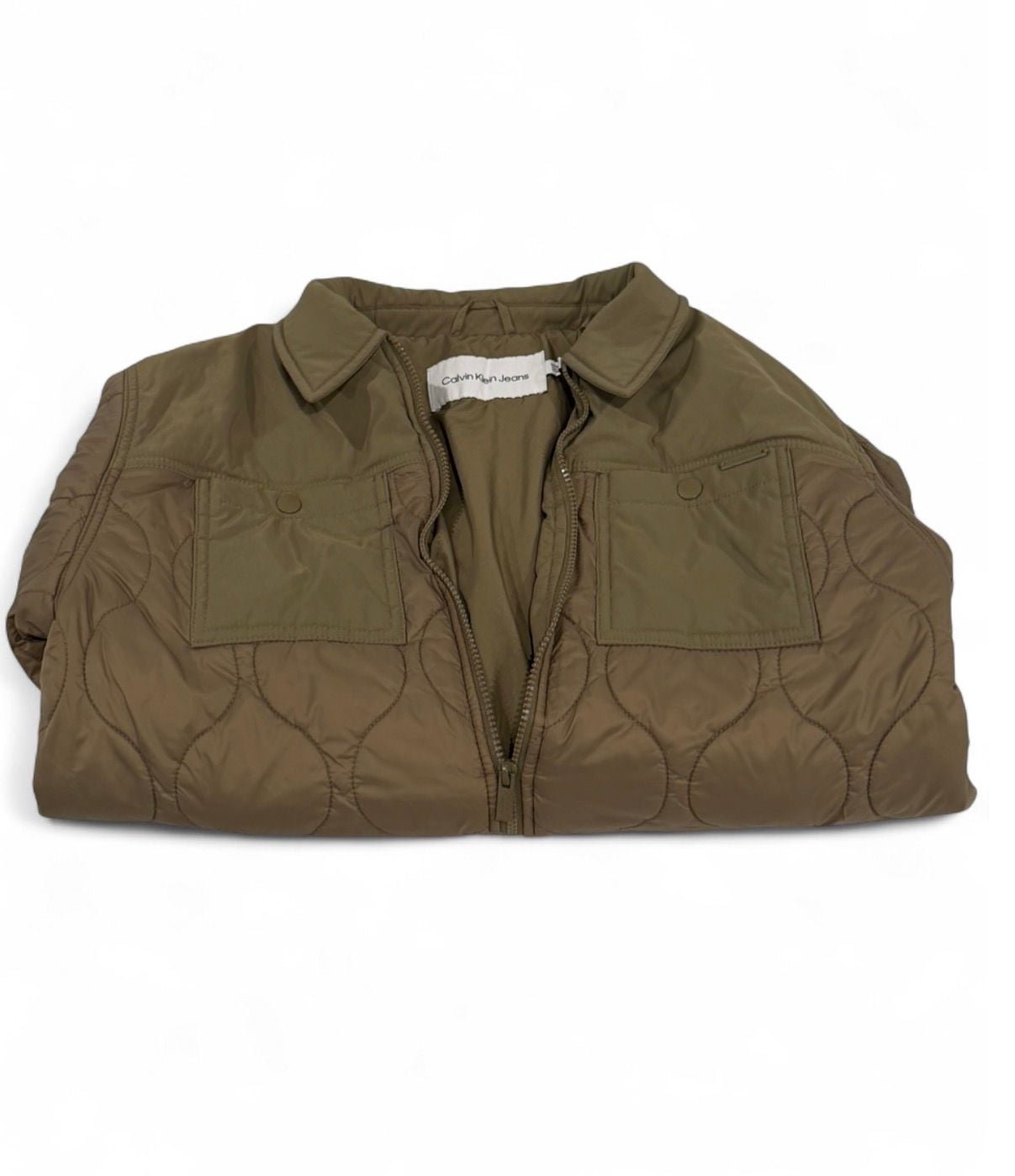 Calvin Klein Jeans Women’s Full Zip Quilted Jacket Olive Khaki 5