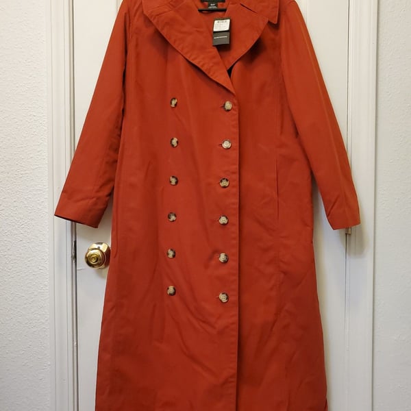 Club Monaco Odette Trench Coat NWT Brick Red Rust Terracotta Oversized Duster XS
