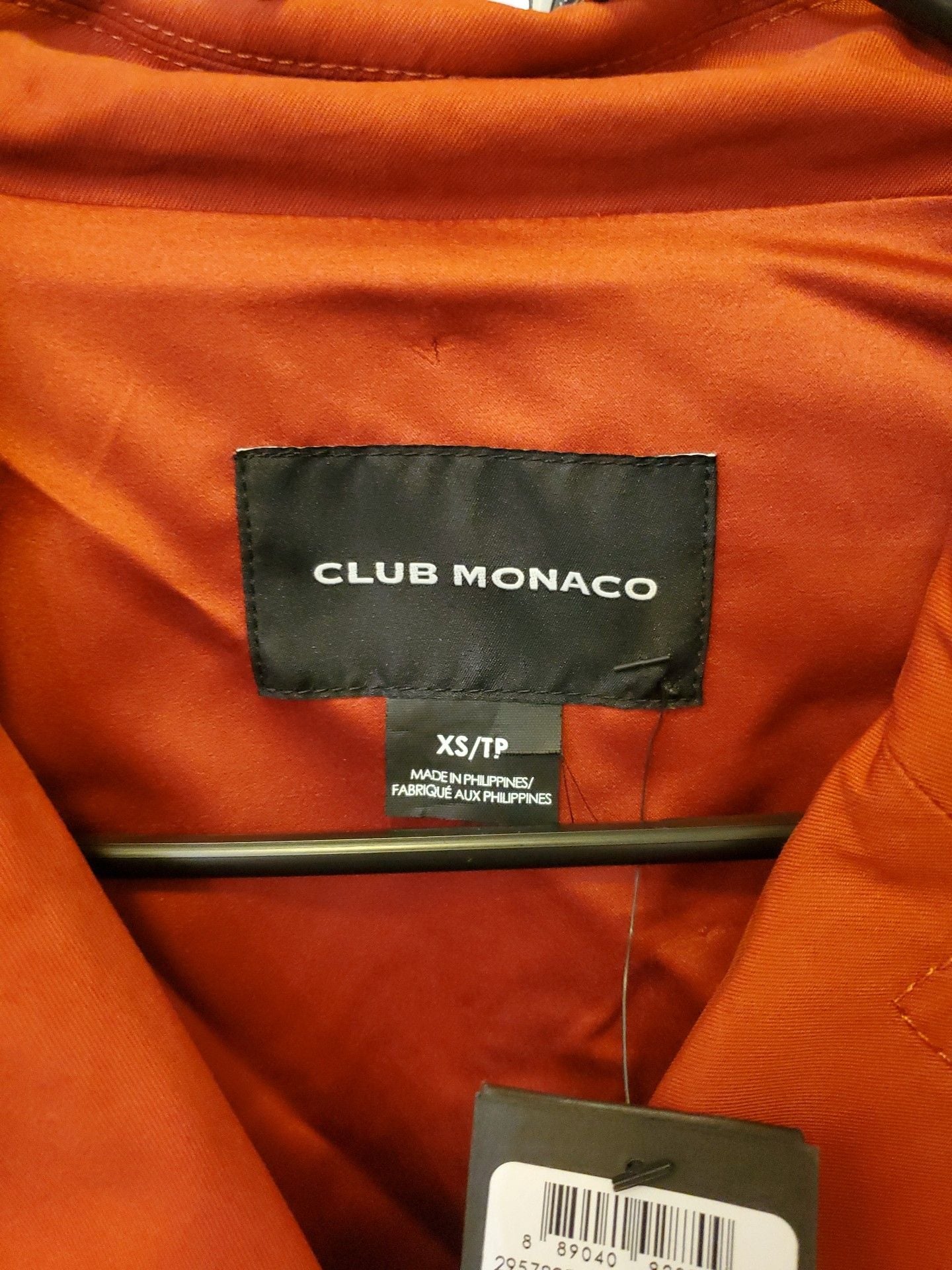 Club Monaco Odette Trench Coat NWT Brick Red Rust Terracotta Oversized Duster XS 3