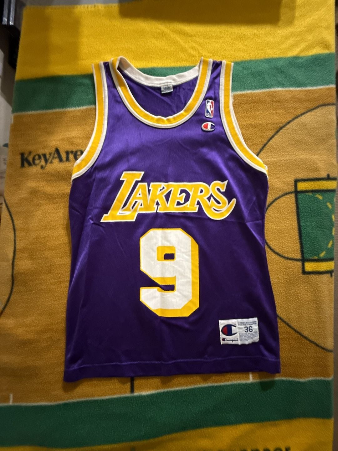 Vintage Champion Los Angeles Lakers Nick Van Exel #9 Jersey Size 36 2