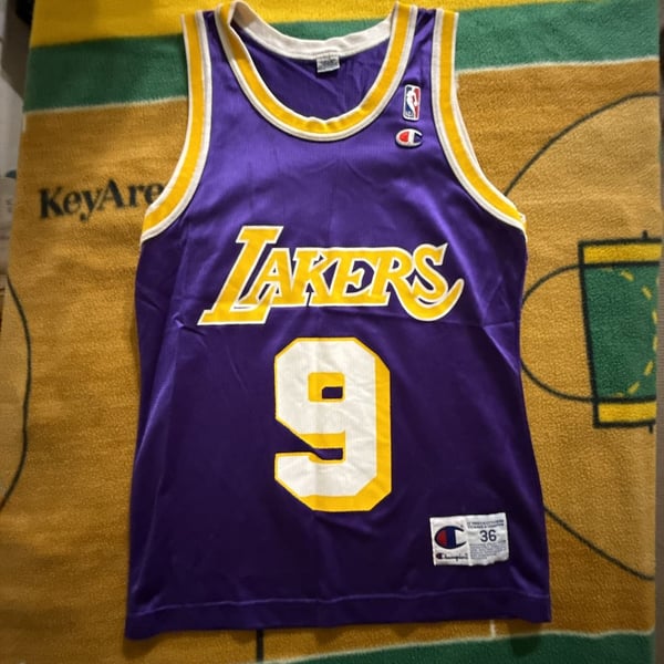Vintage Champion Los Angeles Lakers Nick Van Exel #9 Jersey Size 36