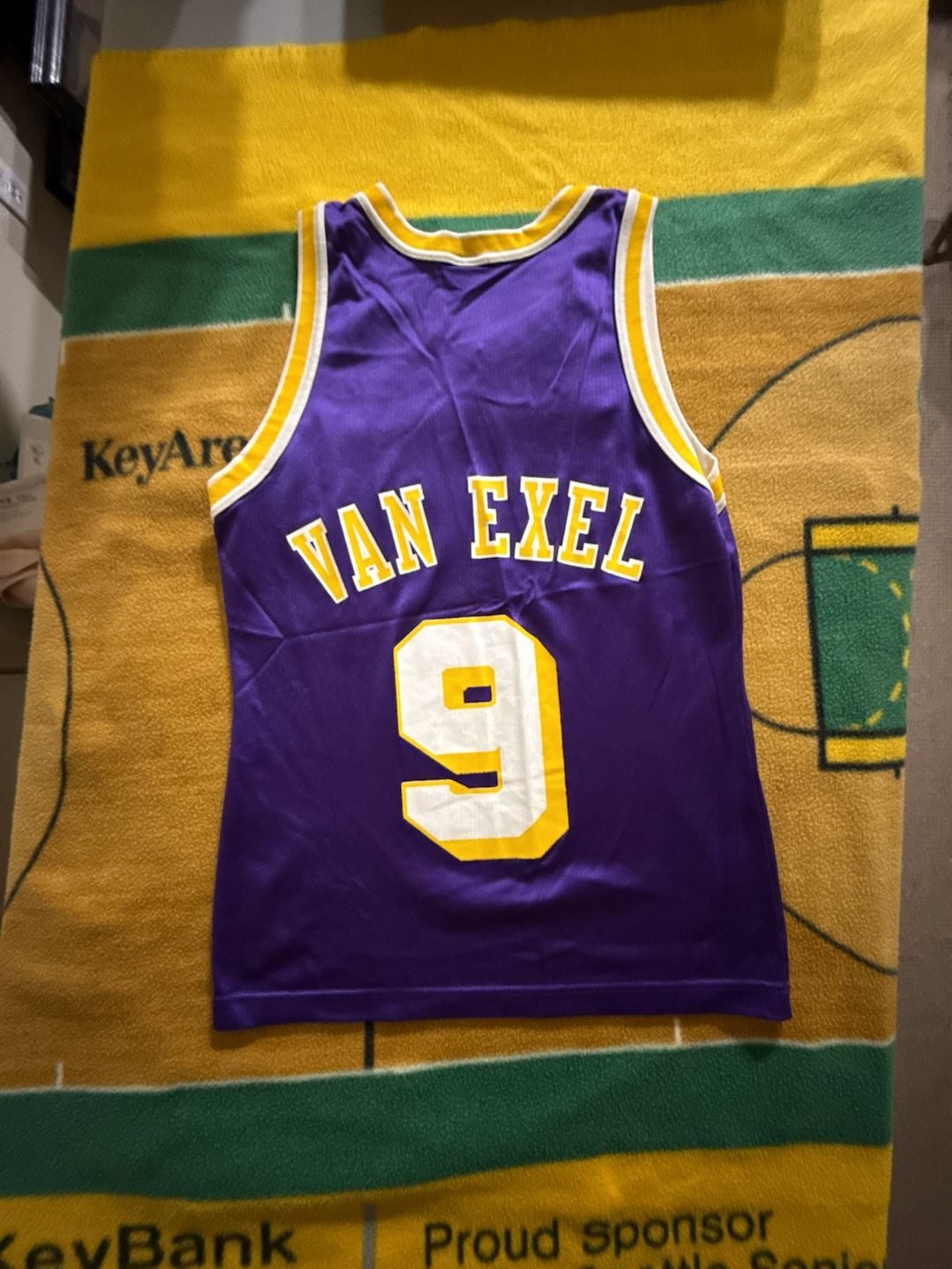 Vintage Champion Los Angeles Lakers Nick Van Exel #9 Jersey Size 36 3