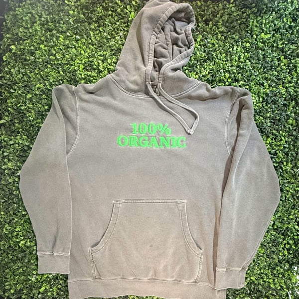 Grandeza 100% Organic Taste Excellence Sun Smiley Graphic Hoodie Gray Size M