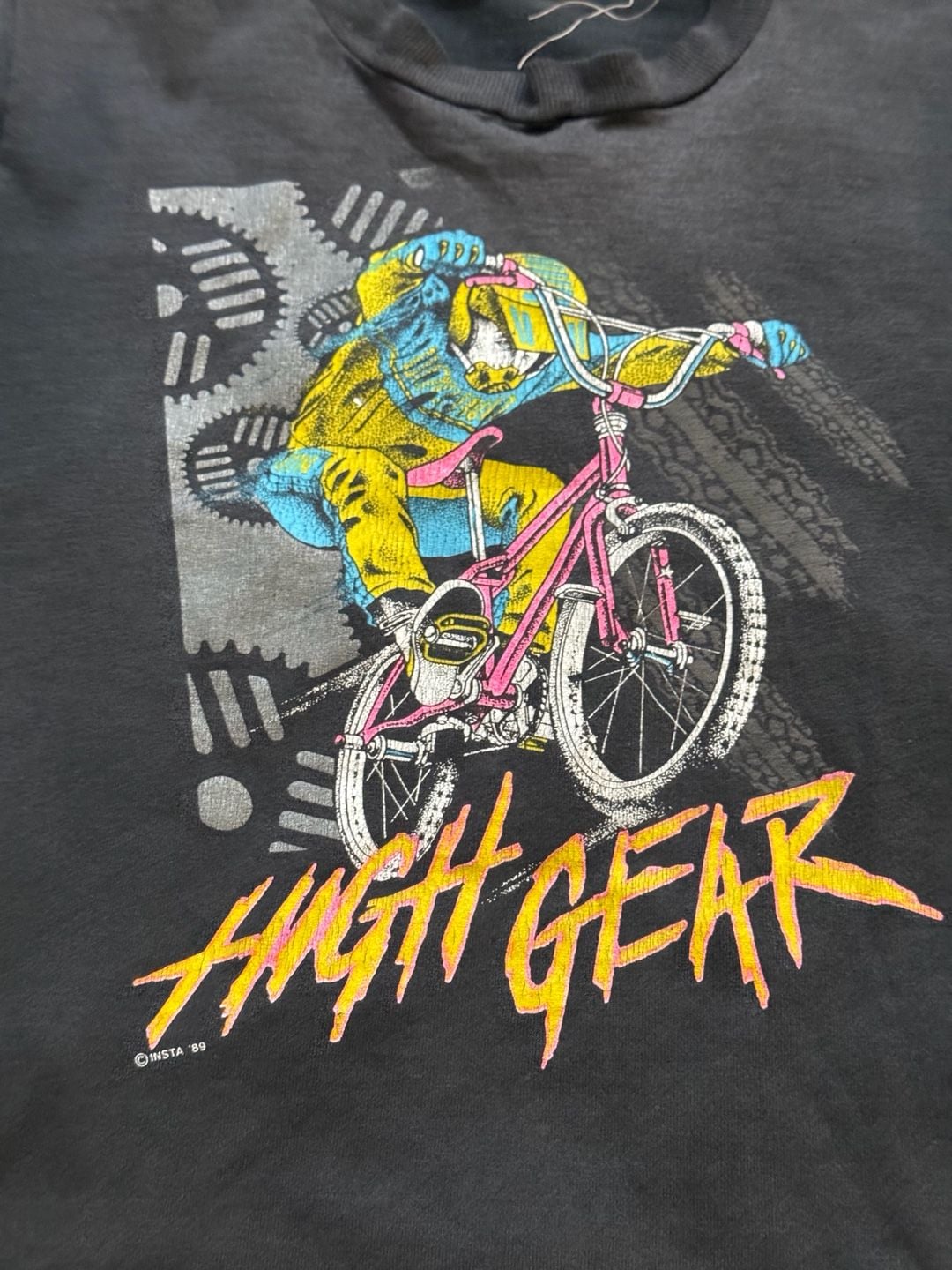 Vintage youth 1989 High Gear BMX Motocross Dirt Bike Graphic T-Shirt 3