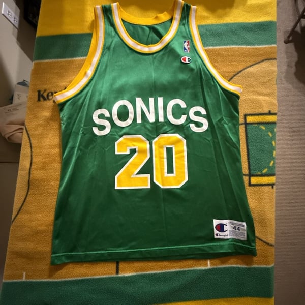 Vintage Gary Payton Seattle Supersonics Champion NBA Basketball Jersey Size 44