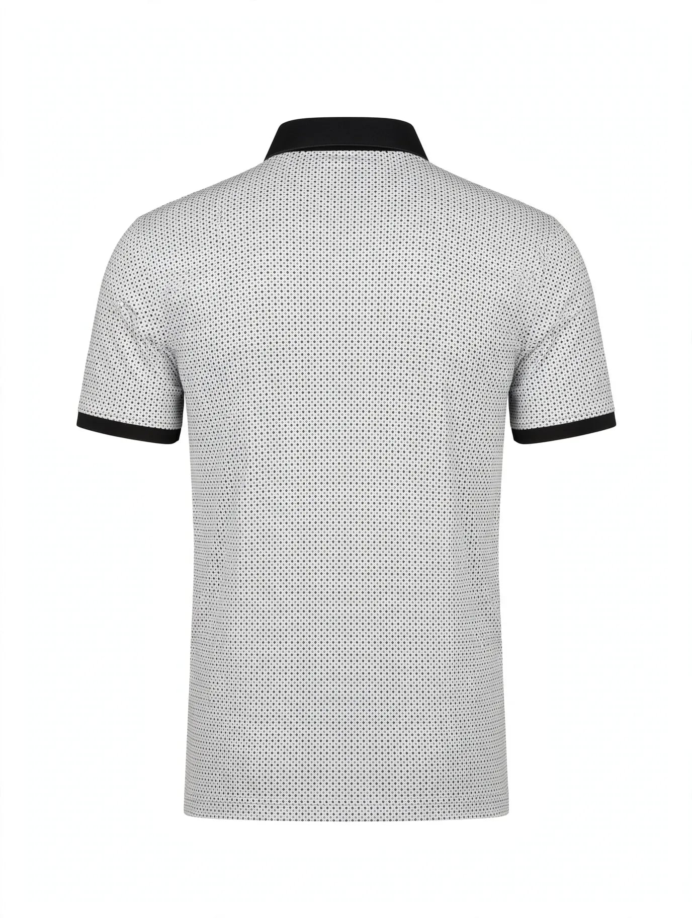 Au Noir Polo Lindell Black Men's Mini Geo Print Short Sleeve Polo Shirt 4