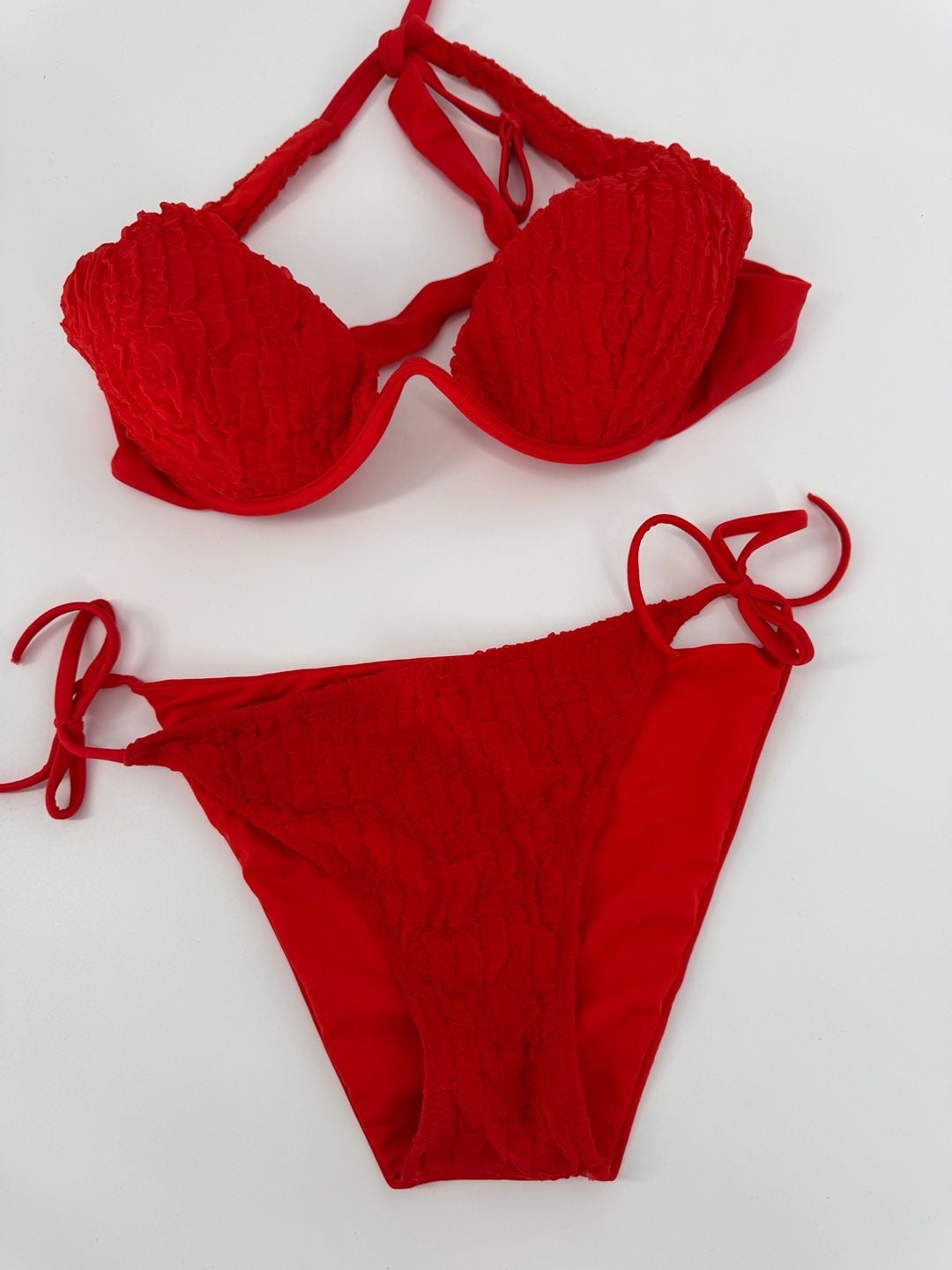Calzedonia Cobey Red Smocked Underwire Bikini Set 1