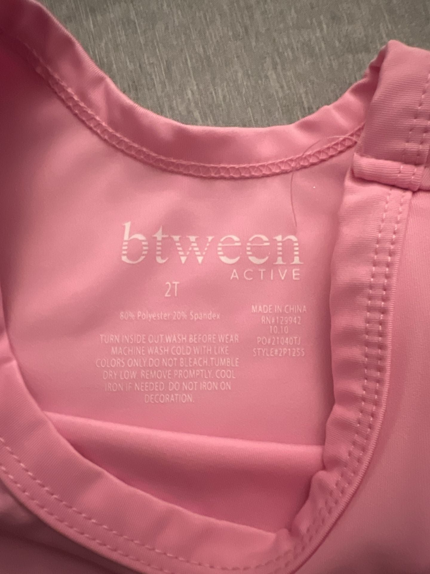 btween active Pink Activewear Tank Top and Skirt Set Size 2T Rainbow Sequin 2