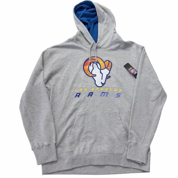 NWT NFL Los Angeles Rams Graphic Pullover Hoodie XXL Gray