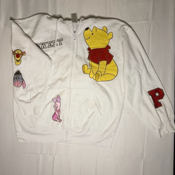 Disney Winnie The Pooh Characters Full Zip Hoodie White Size M POSJ878-4L16