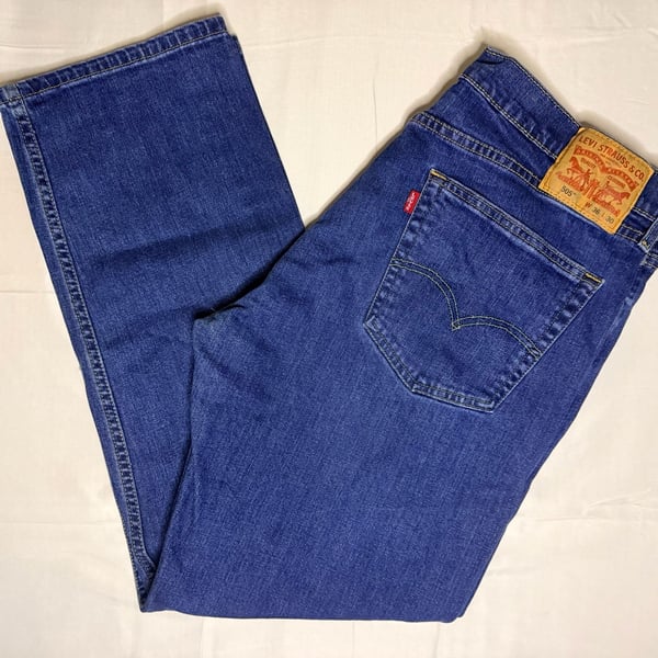 Levi's 505 Regular Fit Straight Leg Blue Denim Jeans Men's W36 L30