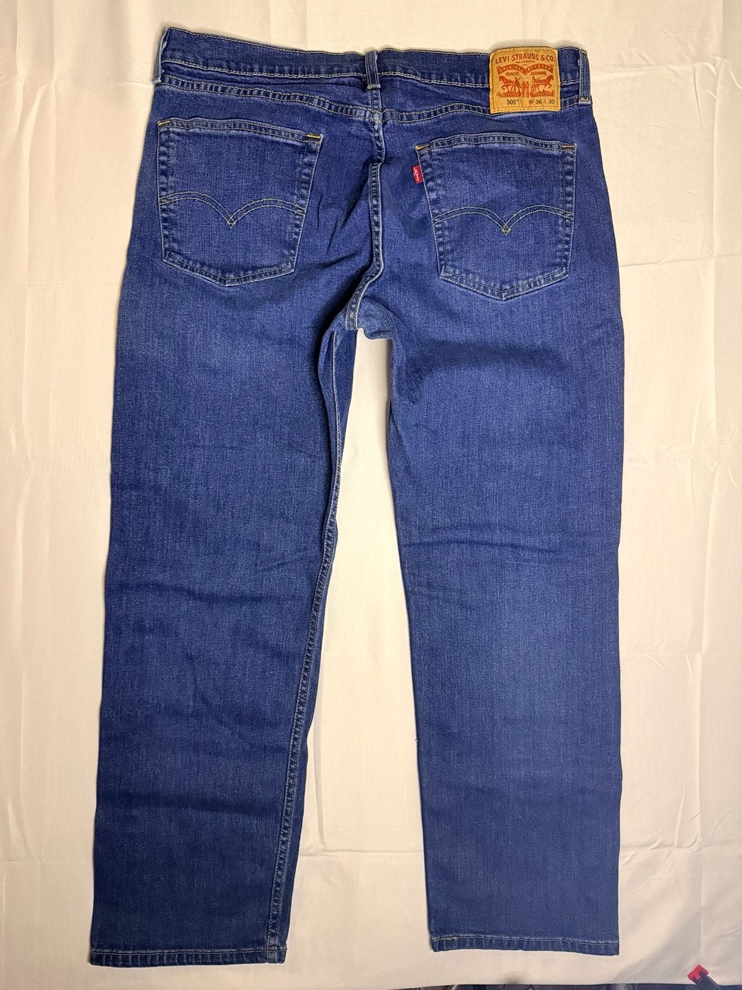 Levi's 505 Regular Fit Straight Leg Blue Denim Jeans Men's W36 L30 7
