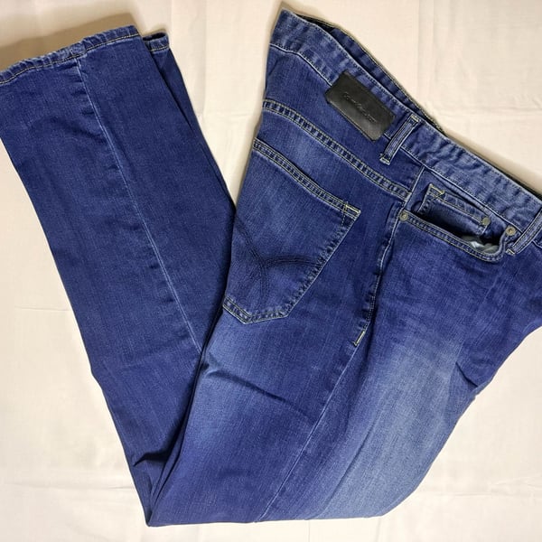 Calvin Klein Jeans Straight Leg Denim Jeans Blue W36 L32