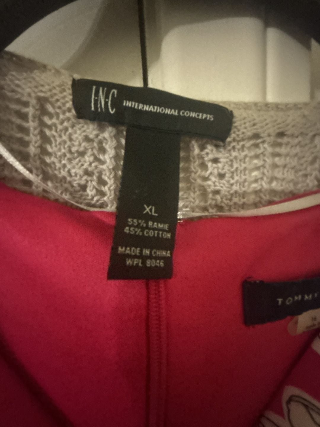 Tommy Hilfiger XL Women's Hot Pink Floral V-Neck Fit and Flare Dress & I-N-C silver sparkle shrug XL. 8