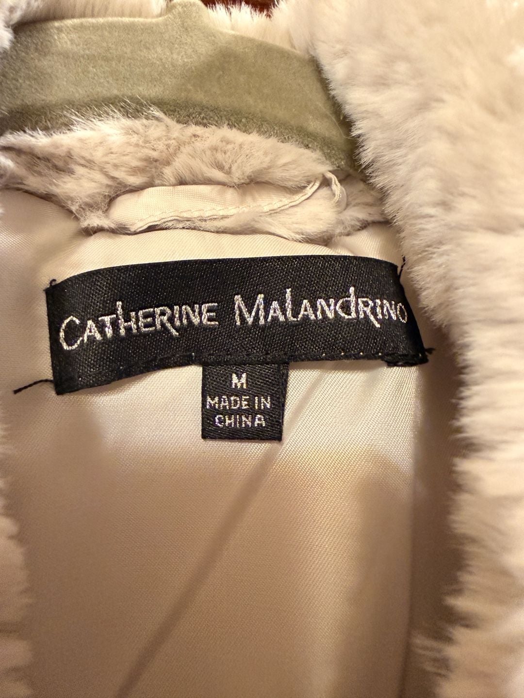 Catherine Malandrino Womens Beige Faux Fur Vest Size M 6
