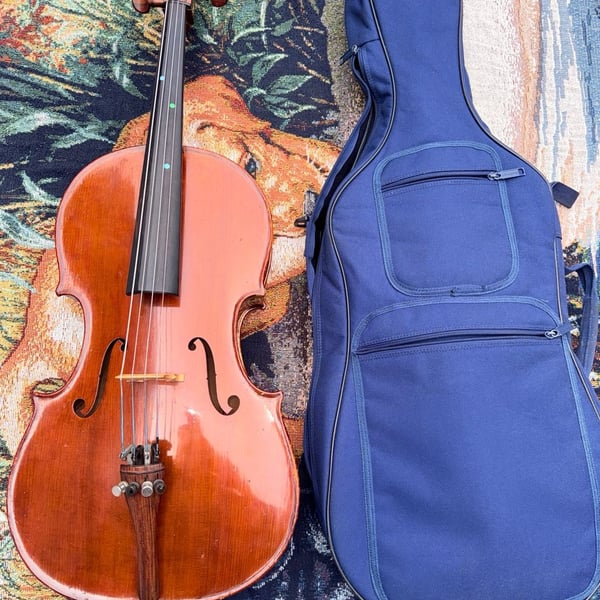Roland Feller 1/4 Size Cello San Francisco w/ Blue Gig Bag Aubert Bridge
