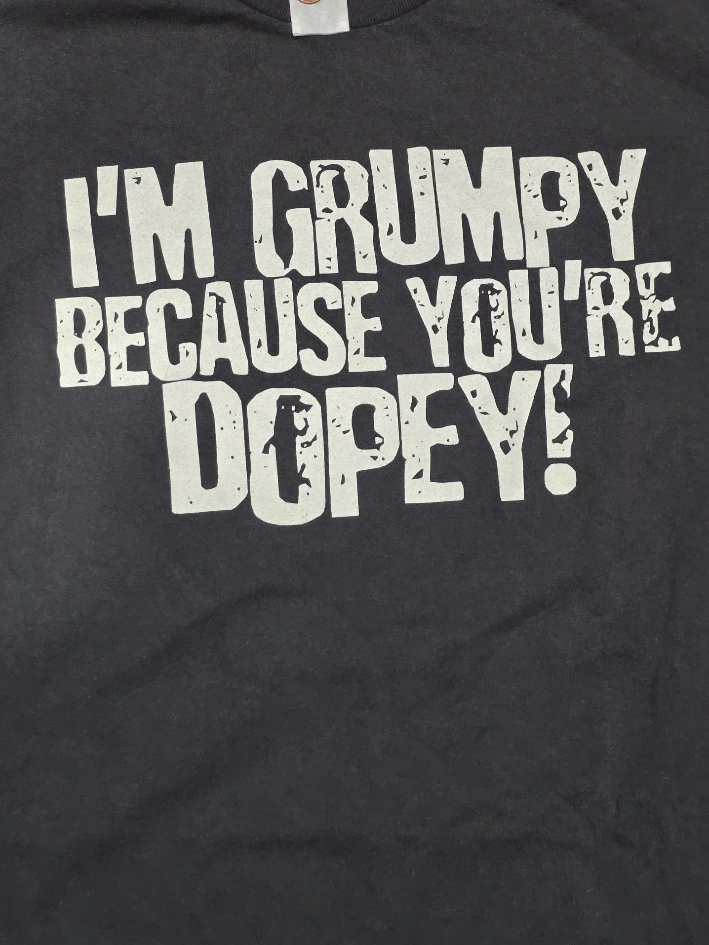 Walt Disney World I'm Grumpy Because You're Dopey Grumpy Seven Dwarfs Gray T-Shirt 3