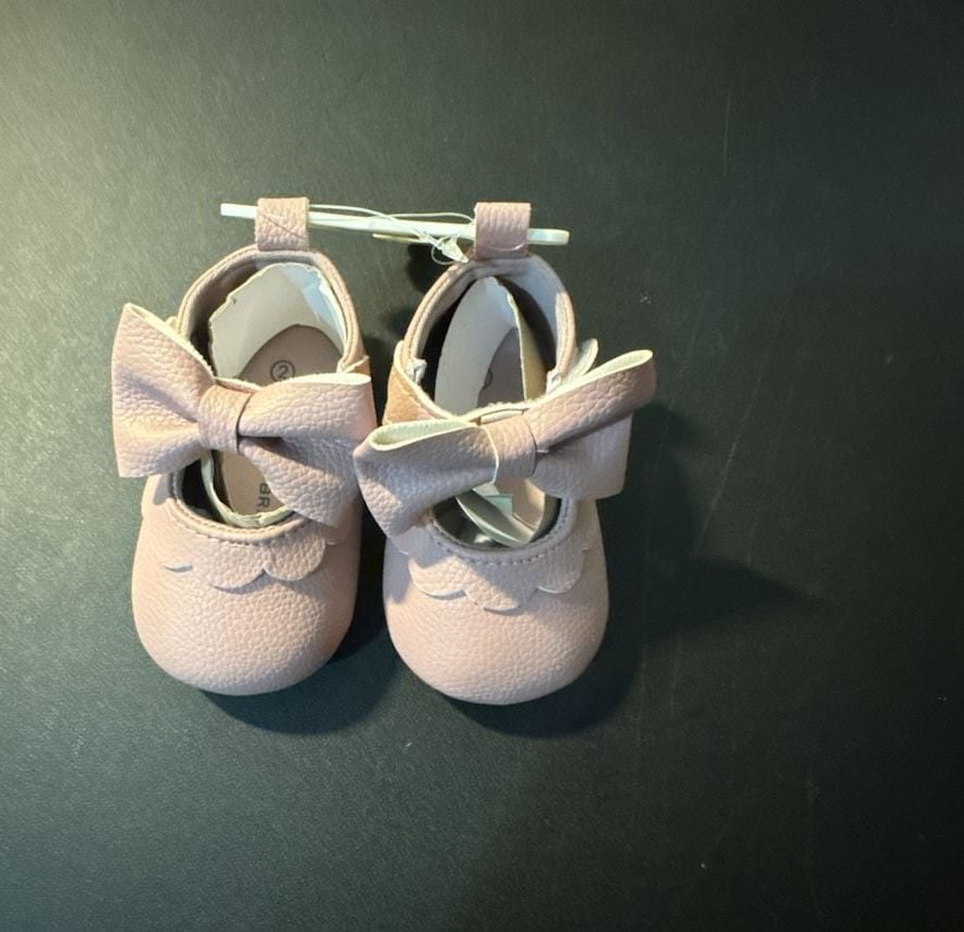 Lucky Brand Baby Girls Pink Bow Crib Shoes Size 2 (3-6M) 3