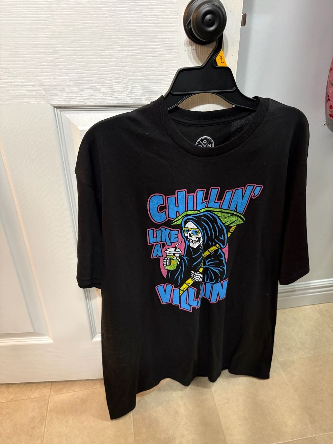 ODM Chillin Like A Villain Grim Reaper Graphic T-Shirt Black 2