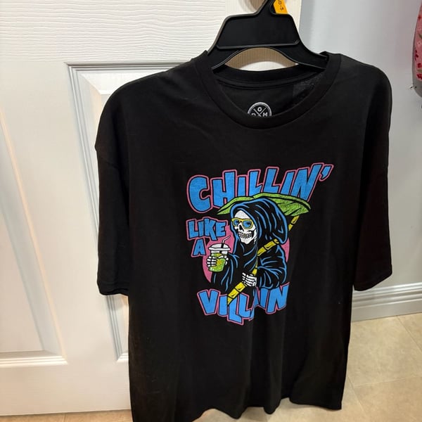 ODM Chillin Like A Villain Grim Reaper Graphic T-Shirt Black