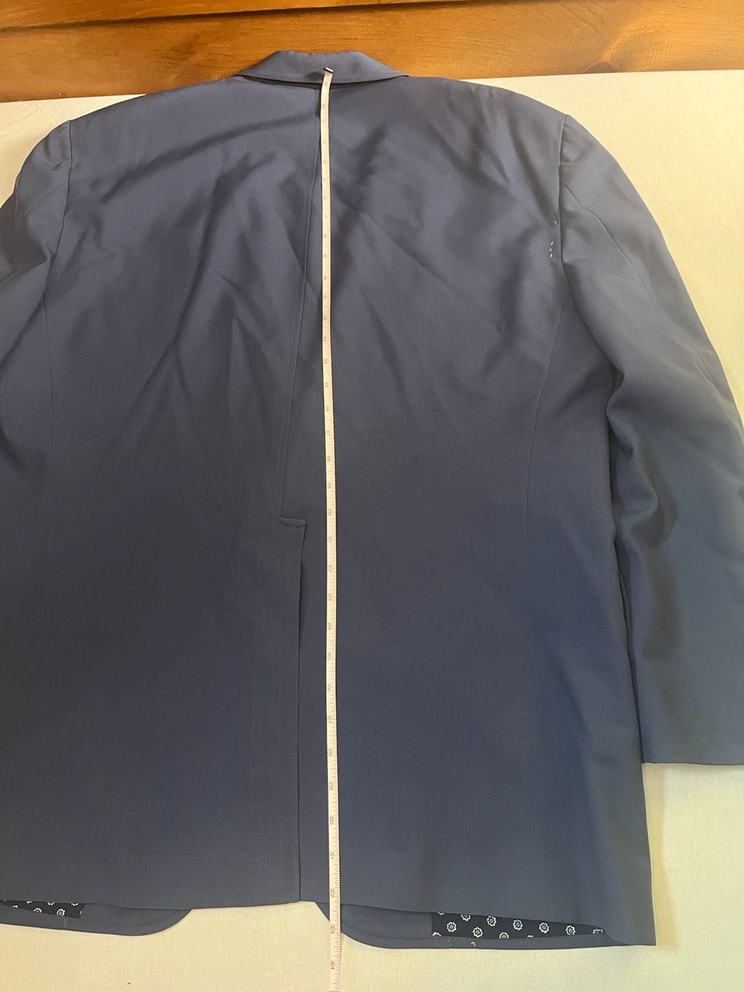 80s Biapiano Custom Blue Two Button Sport Coat Blazer with Floral Lining 47L 6