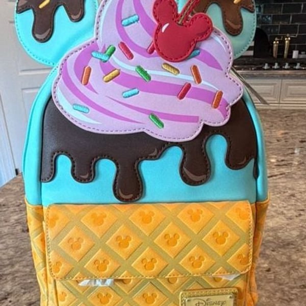 Loungefly Disney Mickey and Minnie Sweets Ice Cream Mini Backpack