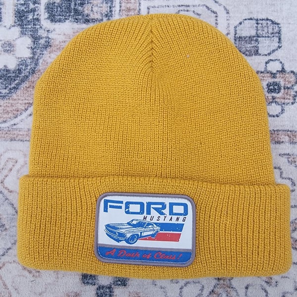 Ford Mustang Beanie Hat with 'A Dash of Class!' Patch