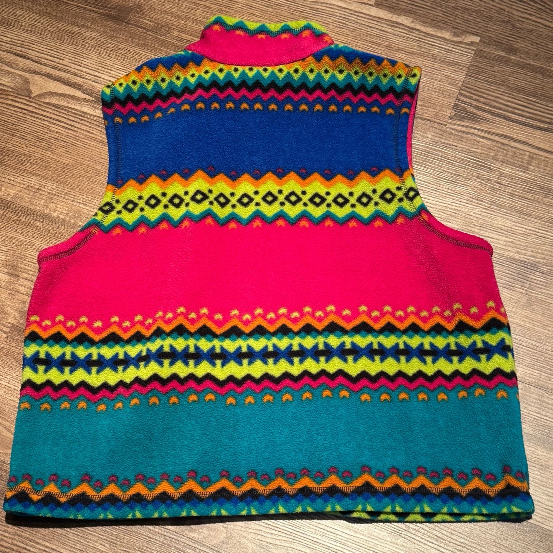Susan Bristol XL Southwestern Fleece Vest Western Cowgirl Aztec Rodeo Ranch Boho 6