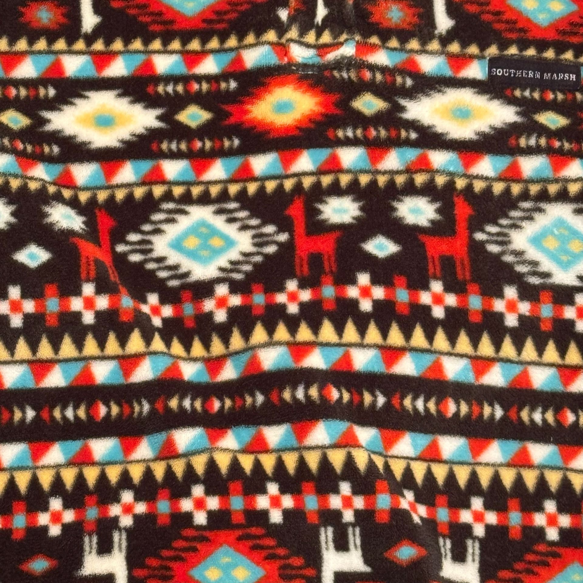 Southern Marsh Harbuck Fleece 1/4 Zip Pullover Aztec Southwestern Print Med 5