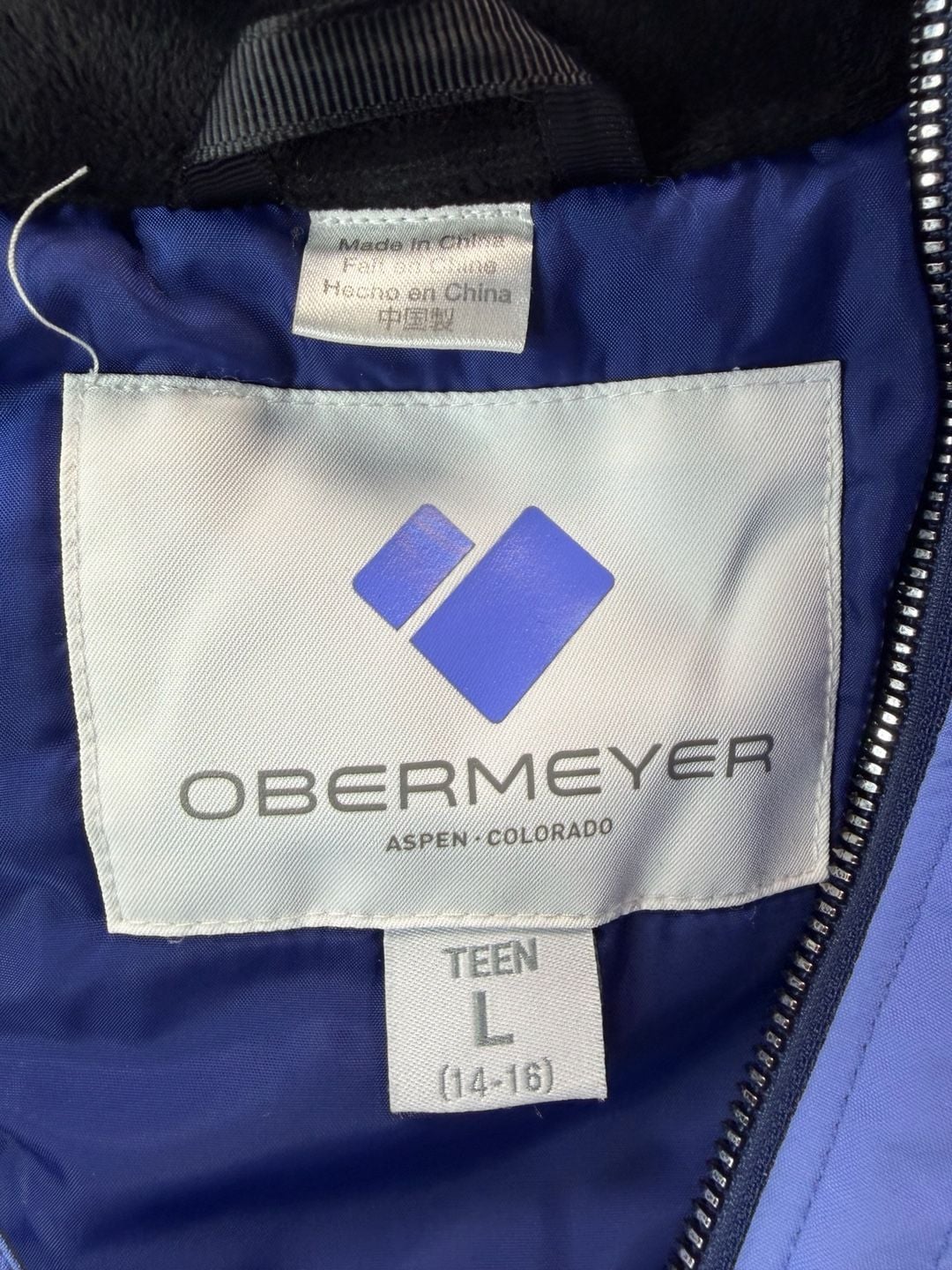 Obermeyer Rayla Insulated Ski Jacket Teen L 14-16 Blue Purple Snow 7