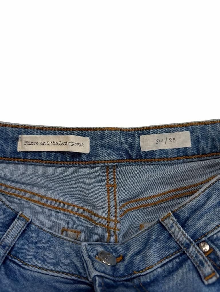 Pilcro and the Letterpress Floral Embroidered Crop Raw Hem Jeans Size 25 3